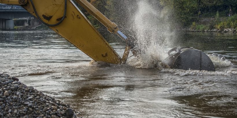 Wasser Fluss Bagger