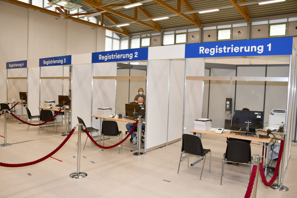 Blick ins Impfzentrum Registrierung