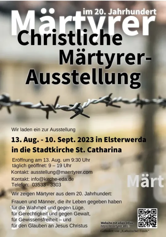 Christliche Märtyrer-Ausstellung in Elsterwerda