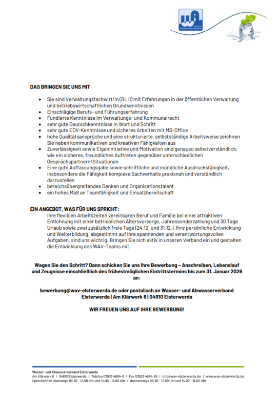 WAV Stellenausschreibung Seite 2